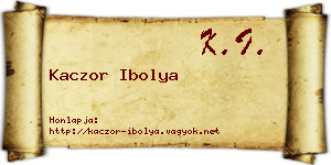 Kaczor Ibolya névjegykártya